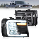 VLAND LED Reflection Bowl Headlights For 2007-2013 GMC Sierra 1500 2500HD 3500HD